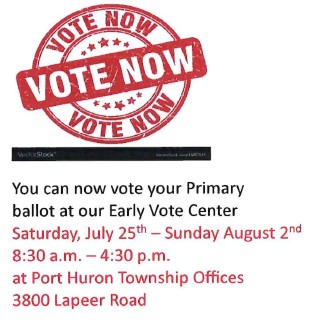 Early Voting Starts Saturday, July 25th - August 2nd 